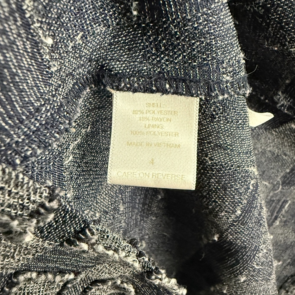 Eva Mendes Dress Womens 4 Blue Abstract A-Line Flowy Formal Classic Old Money - Picture 7 of 10